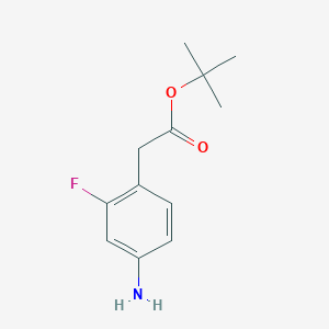 molecular formula C12H16FNO2 B8051374 tert-Butyl 2-(4-amino-2-fluorophenyl)acetate 