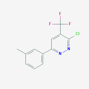 molecular formula C12H8ClF3N2 B8051378 3-Chloro-6-(3-methylphenyl)-4-(trifluoromethyl)pyridazine 