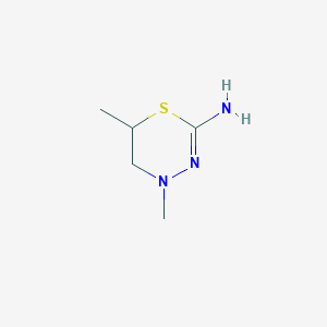 molecular formula C5H11N3S B080514 5,6-Dihydro-2-amino-4,6-dimethyl-4H-1,3,4-thiadiazine CAS No. 15054-10-1