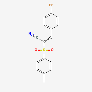 molecular formula C16H12BrNO2S B8051492 3-(4-Bromo-phenyl)-2-(toluene-4-sulfonyl)-acrylonitrile 