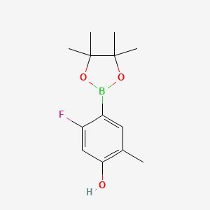 molecular formula C13H18BFO3 B8051529 5-Fluoro-2-methyl-4-(4,4,5,5-tetramethyl-1,3,2-dioxaborolan-2-YL)phenol 