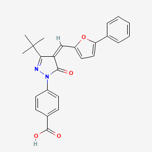 molecular formula C25H22N2O4 B8051553 4-[(4Z)-3-tert-butyl-5-oxo-4-[(5-phenylfuran-2-yl)methylidene]pyrazol-1-yl]benzoic acid 