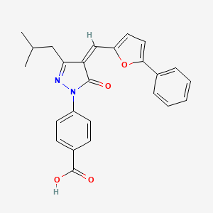 4-[(4Z)-3-(2-methylpropyl)-5-oxo-4-[(5-phenylfuran-2-yl)methylidene]pyrazol-1-yl]benzoic acid