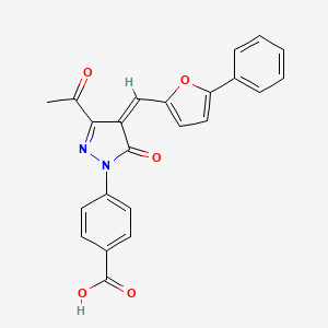 4-[(4Z)-3-acetyl-5-oxo-4-[(5-phenylfuran-2-yl)methylidene]pyrazol-1-yl]benzoic acid
