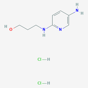 molecular formula C8H15Cl2N3O B8051561 3-[(5-Aminopyridin-2-yl)amino]propan-1-ol;dihydrochloride 
