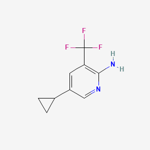 molecular formula C9H9F3N2 B8051570 5-Cyclopropyl-3-(trifluoromethyl)pyridin-2-amine 