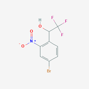 molecular formula C8H5BrF3NO3 B8051626 1-(4-Bromo-2-nitrophenyl)-2,2,2-trifluoroethan-1-ol 