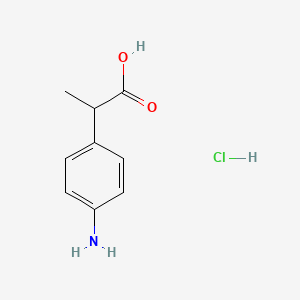 2-(4-Aminophenyl)propanoic acid;hydrochloride