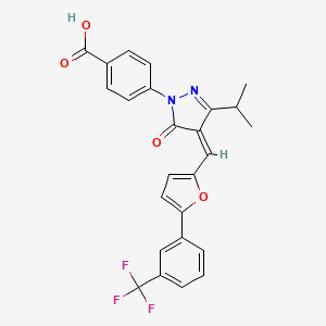 4-[(4Z)-5-oxo-3-propan-2-yl-4-[[5-[3-(trifluoromethyl)phenyl]furan-2-yl]methylidene]pyrazol-1-yl]benzoic acid