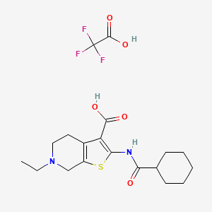 2-(cyclohexanecarbonylamino)-6-ethyl-5,7-dihydro-4H-thieno[2,3-c]pyridine-3-carboxylic acid;2,2,2-trifluoroacetic acid