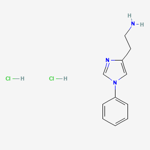 molecular formula C11H15Cl2N3 B8051692 2-(1-Phenylimidazol-4-yl)ethanamine;dihydrochloride 