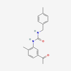 molecular formula C18H20N2O2 B8051696 1-(5-Acetyl-2-methylphenyl)-3-[(4-methylphenyl)methyl]urea 