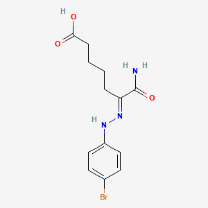 molecular formula C13H16BrN3O3 B8051749 (6E)-7-amino-6-[(4-bromophenyl)hydrazinylidene]-7-oxoheptanoic acid 