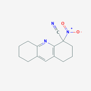 molecular formula C14H15N3O2 B8051765 4-Nitro-1,2,3,4,5,6,7,8-octahydroacridine-4-carbonitrile 