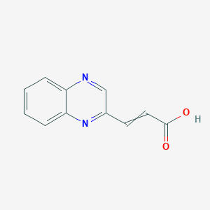 molecular formula C11H8N2O2 B8051794 3-Quinoxalin-2-ylprop-2-enoic acid 