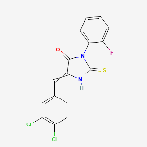 molecular formula C16H9Cl2FN2OS B8051852 5-(3,4-Dichlorobenzylidene)-3-(2-fluorophenyl)-2-thioxoimidazolidin-4-one 