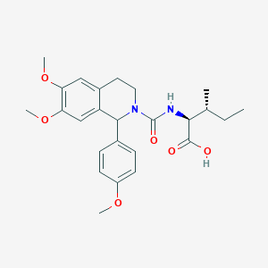 molecular formula C25H32N2O6 B8051895 (2S,3R)-2-[[6,7-dimethoxy-1-(4-methoxyphenyl)-3,4-dihydro-1H-isoquinoline-2-carbonyl]amino]-3-methylpentanoic acid 