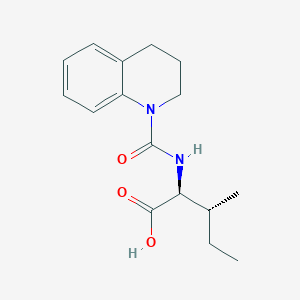 molecular formula C16H22N2O3 B8051901 (2S,3R)-2-(3,4-dihydro-2H-quinoline-1-carbonylamino)-3-methylpentanoic acid 