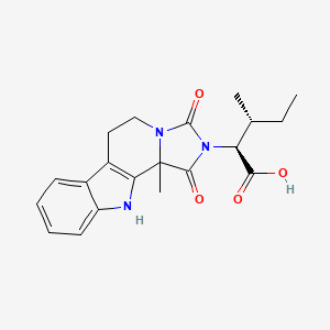 molecular formula C20H23N3O4 B8051902 (2S,3R)-3-methyl-2-(2-methyl-3,5-dioxo-4,6,16-triazatetracyclo[7.7.0.02,6.010,15]hexadeca-1(9),10,12,14-tetraen-4-yl)pentanoic acid 