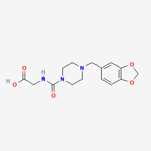 molecular formula C15H19N3O5 B8051949 [(4-Benzo[1,3]dioxol-5-ylmethyl-piperazine-1-carbonyl)-amino]-acetic acid 