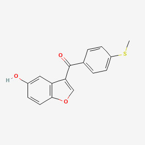 molecular formula C16H12O3S B8051967 (5-Hydroxy-1-benzofuran-3-yl)[4-(methylsulfanyl)phenyl]methanone 