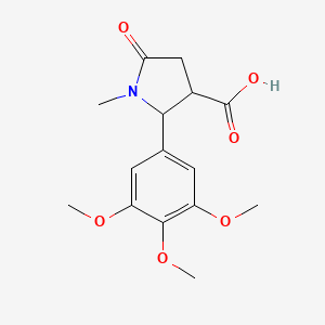molecular formula C15H19NO6 B8051979 1-Methyl-5-oxo-2-(3,4,5-trimethoxyphenyl)pyrrolidine-3-carboxylic acid 