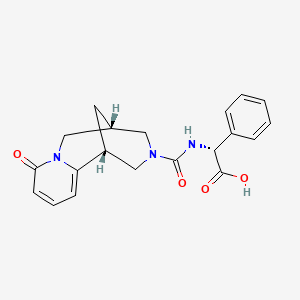 molecular formula C20H21N3O4 B8052003 (2R)-2-[[(1R,9S)-6-Oxo-7,11-diazatricyclo[7.3.1.02,7]trideca-2,4-diene-11-carbonyl]amino]-2-phenylacetic acid 