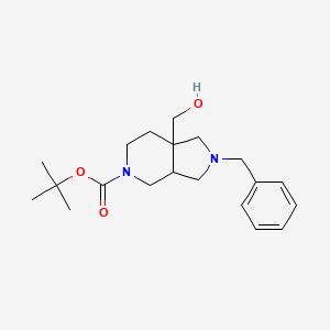 molecular formula C20H30N2O3 B8052007 Tert-butyl 2-benzyl-7a-(hydroxymethyl)-1,3,3a,4,6,7-hexahydropyrrolo[3,4-c]pyridine-5-carboxylate 