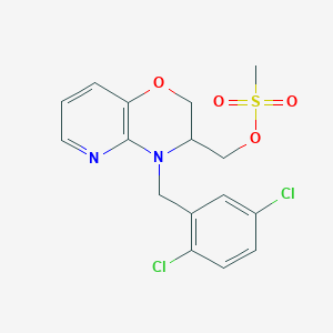 molecular formula C16H16Cl2N2O4S B8052051 [4-[(2,5-Dichlorophenyl)methyl]-2,3-dihydropyrido[3,2-b][1,4]oxazin-3-yl]methyl methanesulfonate 