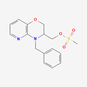 molecular formula C16H18N2O4S B8052059 (4-Benzyl-2,3-dihydropyrido[3,2-b][1,4]oxazin-3-yl)methyl methanesulfonate 