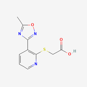 2-[3-(5-Methyl-1,2,4-oxadiazol-3-yl)pyridin-2-yl]sulfanylacetic acid