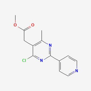 molecular formula C13H12ClN3O2 B8052126 Methyl 2-(4-chloro-6-methyl-2-pyridin-4-ylpyrimidin-5-yl)acetate 