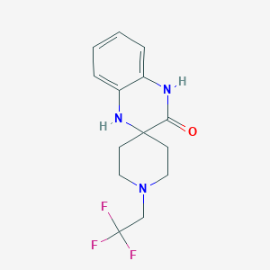 molecular formula C14H16F3N3O B8052139 1'-(2,2,2-Trifluoroethyl)spiro[1,4-dihydroquinoxaline-3,4'-piperidine]-2-one 