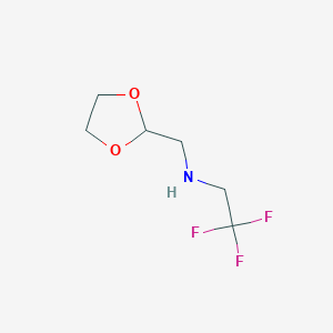 molecular formula C6H10F3NO2 B8052145 n-(1,3-Dioxolan-2-ylmethyl)-2,2,2-trifluoroethanamine 