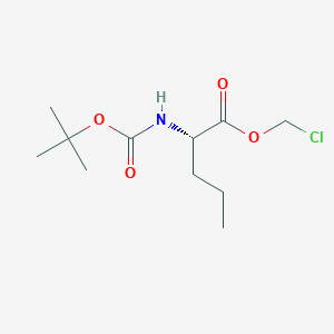 molecular formula C11H20ClNO4 B8052164 Chloromethyl (2S)-2-{[(tert-butoxy)carbonyl]amino}pentanoate 