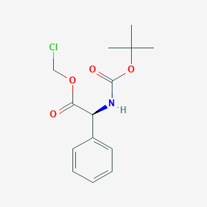 molecular formula C14H18ClNO4 B8052244 Chloromethyl (2S)-2-{[(tert-butoxy)carbonyl]amino}-2-phenylacetate 