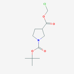 molecular formula C11H18ClNO4 B8052262 1-Tert-butyl 3-chloromethyl pyrrolidine-1,3-dicarboxylate 