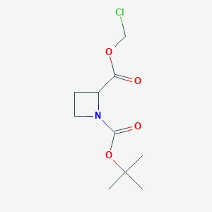 molecular formula C10H16ClNO4 B8052266 1-tert-Butyl 2-chloromethyl azetidine-1,2-dicarboxylate 