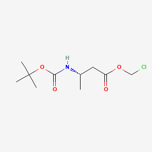 molecular formula C10H18ClNO4 B8052285 (S)-Chloromethyl 3-((tert-butoxycarbonyl)amino)butanoate 