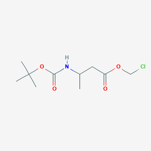molecular formula C10H18ClNO4 B8052315 Chloromethyl 3-((tert-butoxycarbonyl)amino)butanoate 