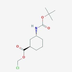 molecular formula C13H22ClNO4 B8052325 rac-Chloromethyl (1R,3R)-3-{[(tert-butoxy)carbonyl]amino}cyclohexane-1-carboxylate 