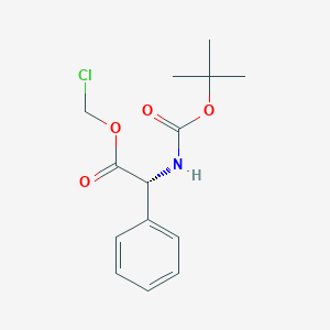 molecular formula C14H18ClNO4 B8052355 Chloromethyl (2R)-2-{[(tert-butoxy)carbonyl]amino}-2-phenylacetate 