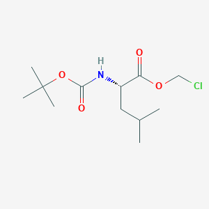molecular formula C12H22ClNO4 B8052384 Chloromethyl (2S)-2-{[(tert-butoxy)carbonyl]amino}-4-methylpentanoate 
