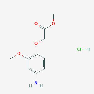 molecular formula C10H14ClNO4 B8052401 Acetic acid, (4-amino-2-methoxyphenoxy)-, methyl ester, hydrochloride 