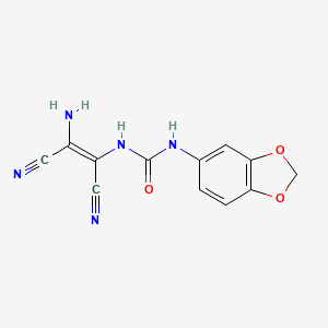 molecular formula C12H9N5O3 B8052411 1-[(Z)-2-amino-1,2-dicyanoethenyl]-3-(1,3-benzodioxol-5-yl)urea 