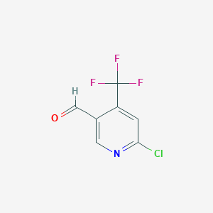 molecular formula C7H3ClF3NO B8052507 6-Chloro-4-(trifluoromethyl)nicotinaldehyde 