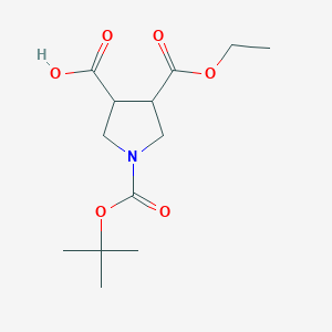 molecular formula C13H21NO6 B8052549 1-(Tert-butoxycarbonyl)-4-(ethoxycarbonyl)pyrrolidine-3-carboxylic acid 
