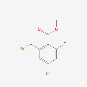 molecular formula C9H7Br2FO2 B8052557 Methyl 4-bromo-2-(bromomethyl)-6-fluorobenzoate 