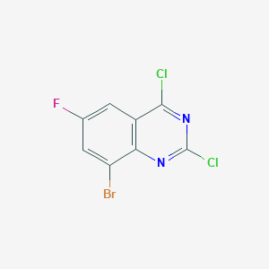 molecular formula C8H2BrCl2FN2 B8052575 8-Bromo-2,4-dichloro-6-fluoroquinazoline 