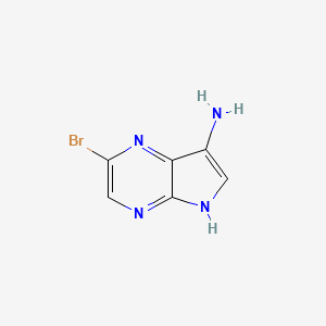 molecular formula C6H5BrN4 B8052582 2-bromo-5H-pyrrolo[2,3-b]pyrazin-7-amine 